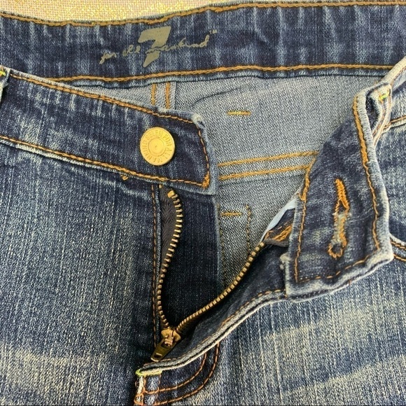 7 For All Mankind Medium Blue Wash Bootcut Capris Jeans Size - Picture 4 of 14